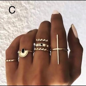 3 for $27 ❤️ Bohemian vintage gold knuckle rings